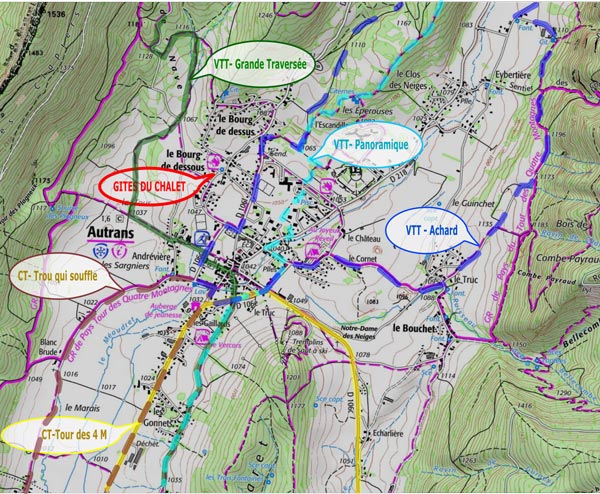 plan d'acces aux Gites du Chalet